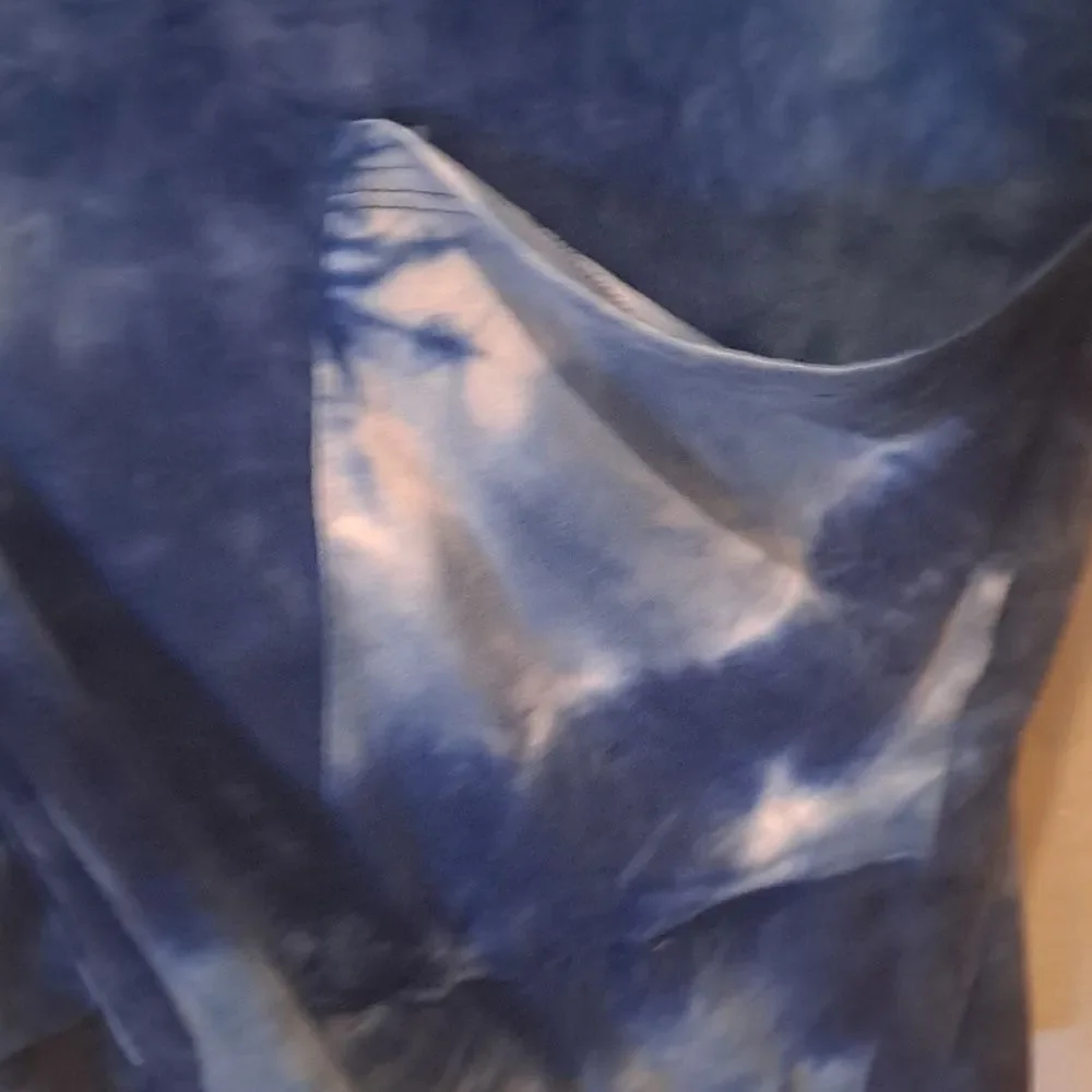 Yana K Open Rayon Blend Mari Cardigan Blue Tie Die